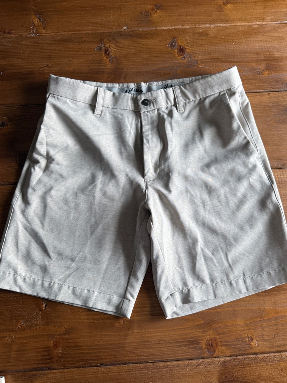 Callaway Men's Cream Performance Flat-Front Golf Shorts